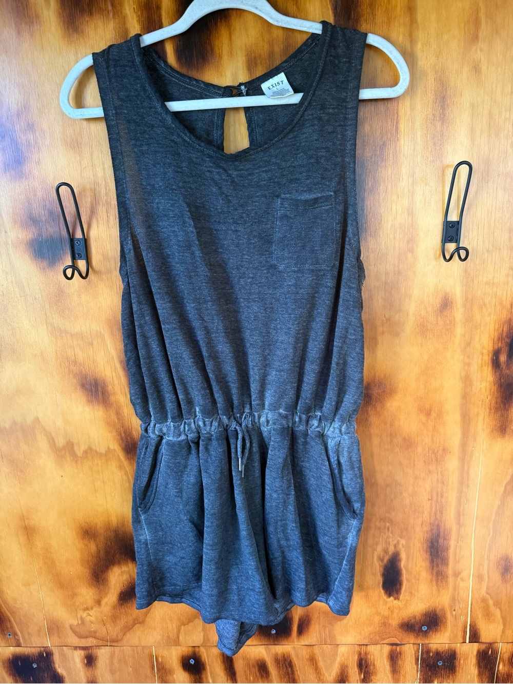 Exist Charcoal Sleeveless Drawstring Romper